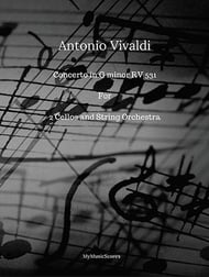 Vivaldi Concerto in G minor RV 531 for 2 Cellos and String Orchestra Orchestra sheet music cover Thumbnail